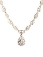 Marchesa Filigree Goldtone And Crystal Pendant Necklace