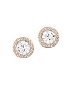 Angelic Swarovski Crystal And Rose Goldtone Stud Earrings