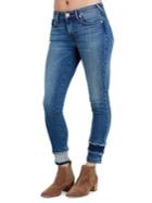 True Religion Jennie Mid Rise Skinny Jeans With Frayed Hem