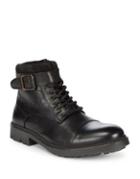 Black Brown Leather Cap-toe Work Boot