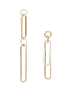 Bcbgeneration Hyperlinks Two-tone Oval Link Mismatched Drop Earrings