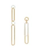 Bcbgeneration Hyperlinks Two-tone Oval Link Mismatched Drop Earrings