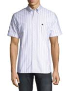 Brooks Brothers Red Fleece Striped Short-sleeve Oxford Shirt