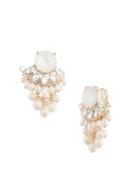 Carolee Pacific Pearls 3-5mm Freshwater Pearl, Faux Pearl And Crystal Cluster Earrings