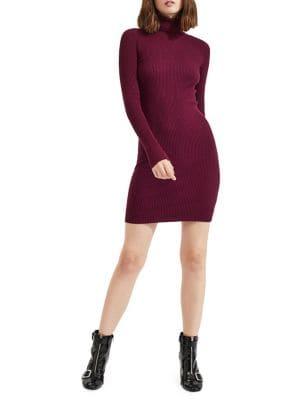 Miss Selfridge Ribbed Turtleneck Sweater Dress