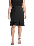 Kasper Ruffle Flare Skirt