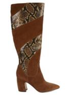 Sam Edelman Mulson Snake-print Leather Tall Boots
