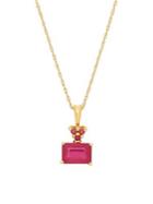 Lord & Taylor Ruby And 14k Yellow Gold Pendant Necklace