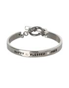 Bcbgeneration Basic Happy, Blessed, Free Etched Bracelet