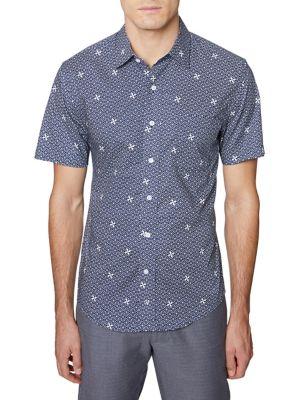 Hickey Freeman Regular-fit Printed Poplin Button-down Shirt