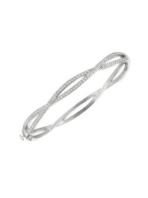 Morris & David 14k White Gold & Diamond Twist Bangle