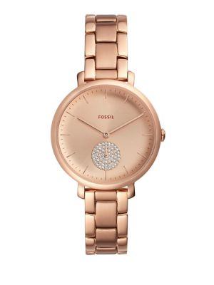 Fossil Jacqueline Three-hand Rose Goldtone Stainless Steel Watch