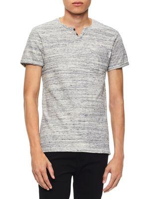 Calvin Klein Jeans Streak Heathered Slit Neck Tee
