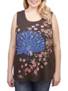 Lucky Brand Plus Embroidered Sleeveless Top