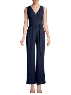 Donna Karan Sleeveless Tie-waist Jumpsuit