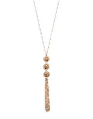 Design Lab Lord & Taylor Triple Ball And Tassel Necklace