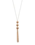 Design Lab Lord & Taylor Triple Ball And Tassel Necklace