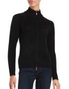 Lord & Taylor Petite Cashmere Zip-front Cardigan