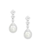 Nadri Faux Pearl And Stone-accented Drop Earrings