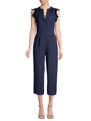 Vince Camuto Ruffled Flutter-sleeve Jumpsuit