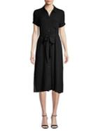 Hiatus Tied Crinkle Shirt Dress