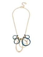 Robert Lee Morris Collection It's A Bunch Of Abalone Sculptural Patina And Gold Link Frontal Necklace