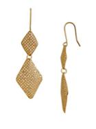 Lord & Taylor 14k Italian Yellow Gold Diamond Shaped Dangling Earrings