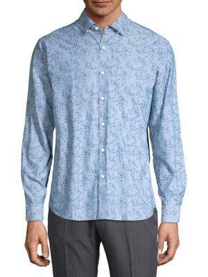 Black Brown Floral Cotton Shirt