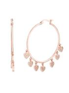 Lord & Taylor Crystal Heart Dangle Hoop Earrings