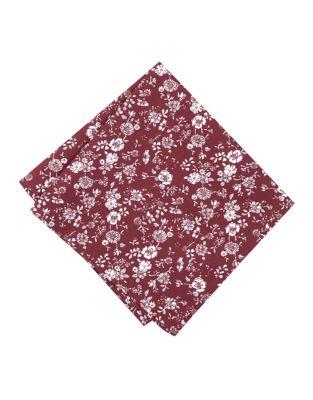 Lord Taylor Perkins Floral Cotton Pocket Square