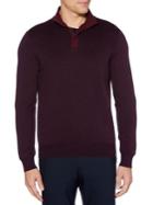 Perry Ellis Quarter-zip Cotton-blend Sweater