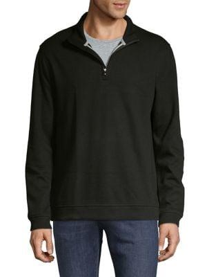 Black Brown Long-sleeve Cotton-blend Sweatshirt