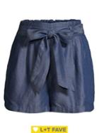 Design Lab Chambray Tied-bow Shorts
