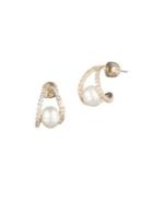 Carolee Starstruck Crystal And Pearl Huggie Earrings