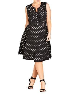 City Chic Plus Vintage Polka Dot Dress