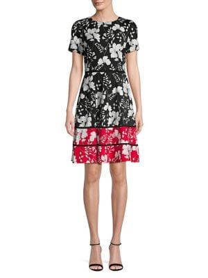 Taylor Floral-print Fit-&-flare Dress