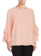Calvin Klein Plus Ruffle Trim Blouse
