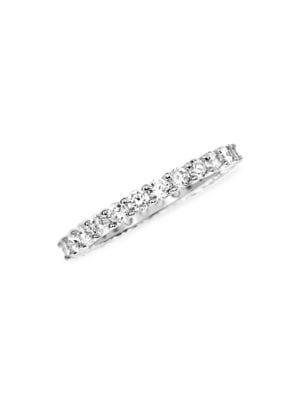 Lord & Taylor Rhodium Plated Cubic Zirconia Eternity Band Ring