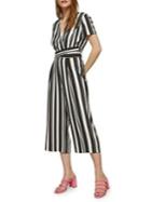 Miss Selfridge Striped Cross Front Culotte Jumpsuit