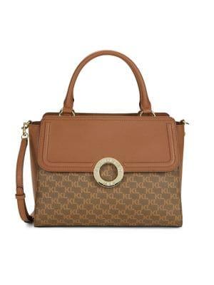 Karl Lagerfeld Paris Claire Contrast Monogram Satchel