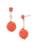 Miriam Haskell Goldtone & Crystal Beaded Ball Drop Earrings