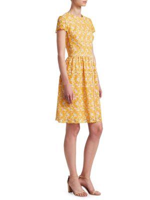 Ml Monique Lhuillier Lace Short-sleeve Cocktail Dress