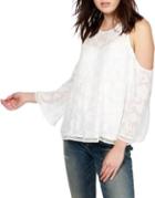 Lucky Brand Cold-shoulder Jacquard Blouse