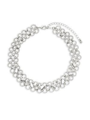 Design Lab Silvertone Circle Link Necklace