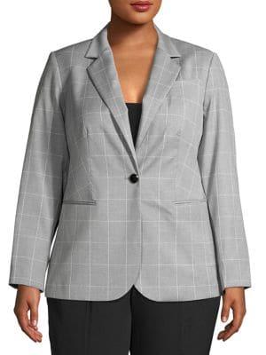 Calvin Klein Windowpane One-button Blazer