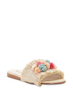 Louise Et Cie Arthya Embellished Strap Linen Slides