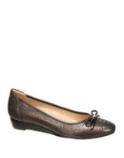 Naturalizer Dove Snake-embossed Leather Flats