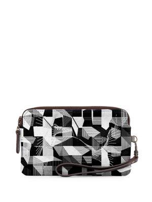 Vida Optic Leather Statement Clutch