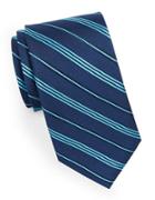 Black Brown Diagonal Striped Silk Tie