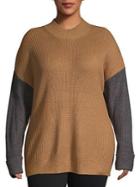 Calvin Klein Plus Colorblock Textured Sweater